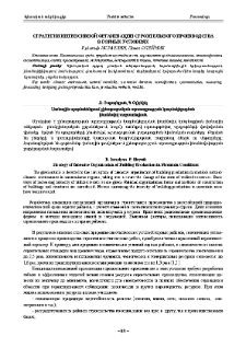 Стратегия интенсивной организации строительного производства в горных условиях