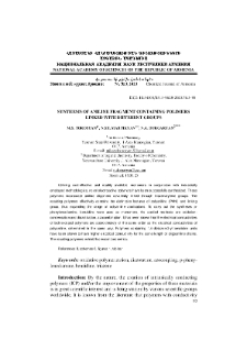 Synthesis of aniline fragment containing polimers linked with different groups
