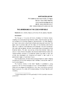 The Armenian in the Czech Republic