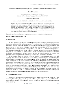 Nonlocal Potentials and Crystalline Order in One and Two Dimensions
