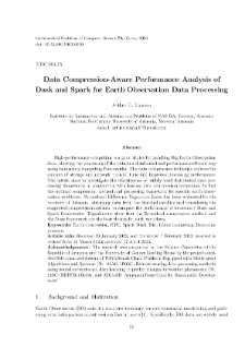 Data Compression-Aware Performance Analysis of Dask and Spark for Earth Observation Data Processing