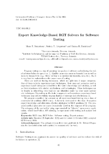 Expert Knowledge-Based RGT Solvers for Software Testing