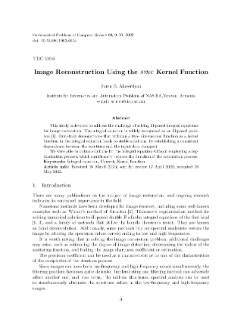 Image Reconstruction Using the sinc Kernel Function