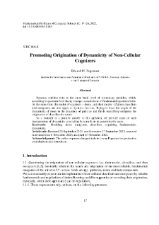 Promoting Origination of Dynamicity of Non-Cellular Cognizers