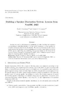 Building a Speaker Diarization System: Lessons from VoxSRC 2023