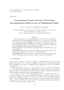 Convolutional Neural Network (CNN) Layer Development for Effectiveness of Classification Tasks
