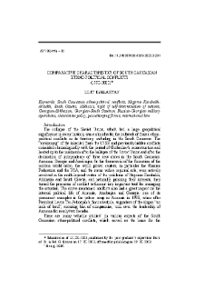 Comparative characteristics of South Caucasian ethno-political conflicts (1990–2020)