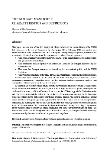 The Sumgait Massacres: Characteristics and Definitions