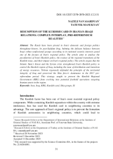 Resumption Of The Kurdish Card In Iranian-Iraqi Relations: Complex Interplay, Pre-Referendum Realities