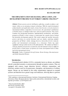 The Implementation Mechanism, Application, And Development Prospects Of Turkey’s Drone Strategy
