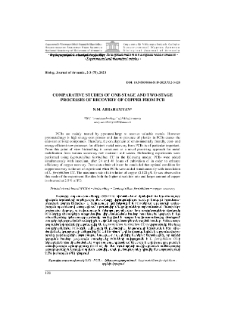 Comparative studies of one-stage and two-stage processes of recovery of copper from PCB