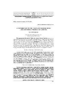 A contribution to the fauna of tideidae mites (Arcariformes, Tydeidae) of Armenia
