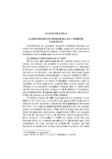 La diplomatie matrimoniale de l’Arménie Cilicienne