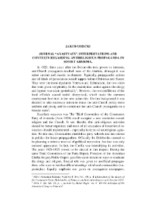 Journal “Anastvats”. Interpretations and Contexts Regarding Antireligious Propaganda in Soviet Armenia