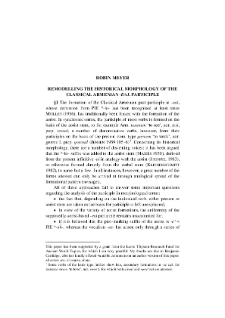 Remodelling the Historical Morphology of the Classical Armenian -Eal Participle
