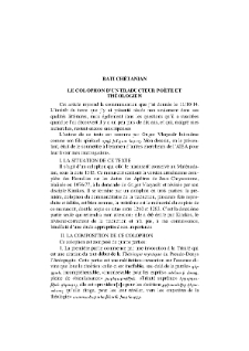 Le colophon d’un traducteur poète et théologien