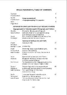 Բովանդակութիւն; Table of contents