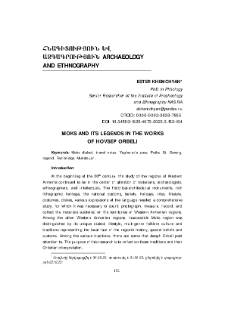 Moks And Its Legends In The Works Of Hovsep Orbeli