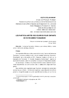 Les Particularités Des Œuvres Pour Enfants De Hovhannes Toumanian