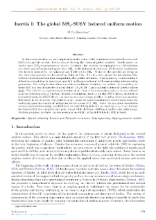 Inertia I: The Global MSp-SUSY Induced Uniform Motion