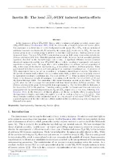 Inertia II: The Local MSp-SUSY Induced Inertia Effects