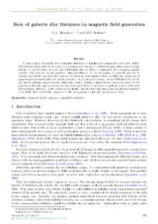 Role of Galactic Disc Thickness in Magnetic Field Generation