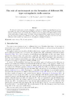 The Role of Environment on the Formation of Different FR Type Extragalactic Radio Sources