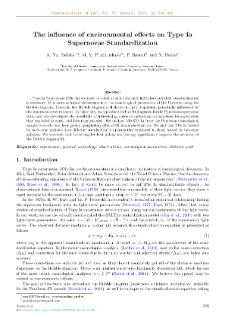 The Influence of Environmental Effects on Type Ia Supernovae Standardization