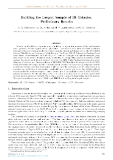 Building the Largest Sample of IR Galaxies. Preliminary Results
