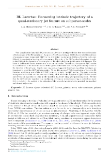 BL Lacertae: Recovering intrinsic Trajectory of a Quasi-Stationary Jet Feature on Subparsec-Scales