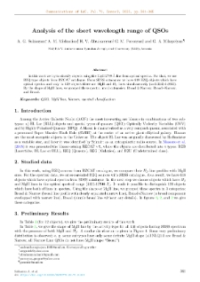 Analysis of the short wavelength range of QSOs