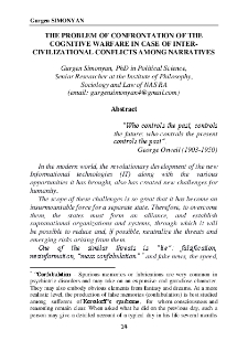 The Problem of Confrontation of the Cognitive Warfare inCase of Inter-Civilizational Conflicts among Narratives
