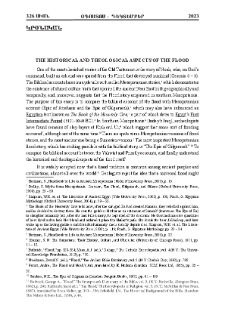 The historical and theological aspects of the flood