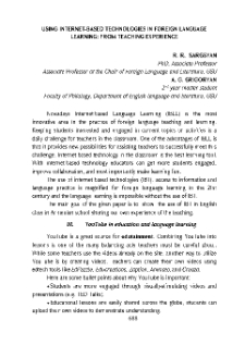 Using internet-based technologies in foreign language learning: from teaching experience