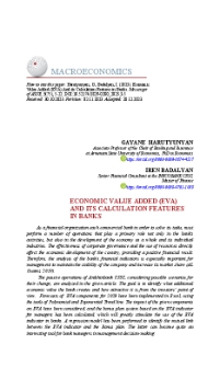 Economic Value Added (EVA) And its Calculation Features in Banks