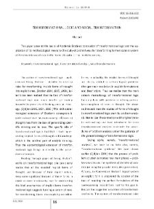 Transformational Logic and Social Transformation