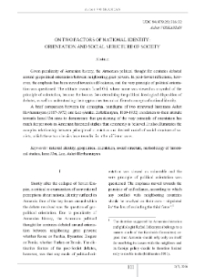 On Two Factors of National Identity: Orientation and Social Structure of Society