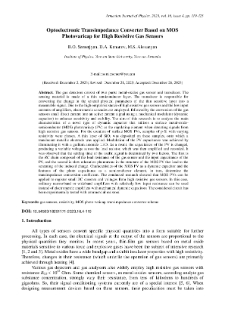 Optoelectronic Transimpedance Converter Based on MOS Photovaricap for High Resistive Gas Sensors