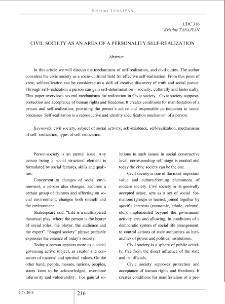 Civil Society as an Area of a Personality Self-Realization