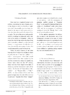 Philosophy and Democratic Prejudice