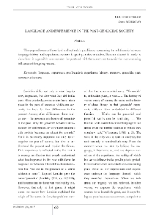 Language and Experience in the Post-Genocide Society