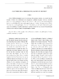 Can There Be a Credible Philosophy of History?