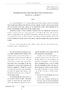 Information Security in the System of Ensuring National Security