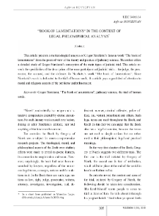 “Book of Lamentations” in the Context of Legal-Philosophical Analysis