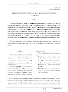 Education in the “Bending” of the Modern Political Landscape