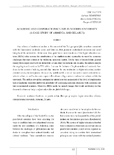 Academic and Corporate Cultures in Modern University