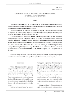 Linguistic Structural Conceptual Framework of Literary Non-Fiction