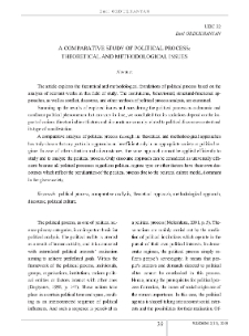 A Comparative Study of Political Process: Theoretical and Methodological Issues