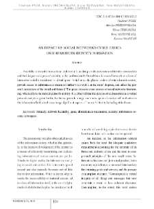 An Impact of Social Networks Cyber Ethics on the Modern Identity Formation
