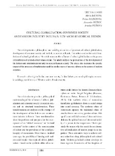 Cultural Globalisation, Consumer Society And Fashion Industry In Russia: New Socio-Historical Trends